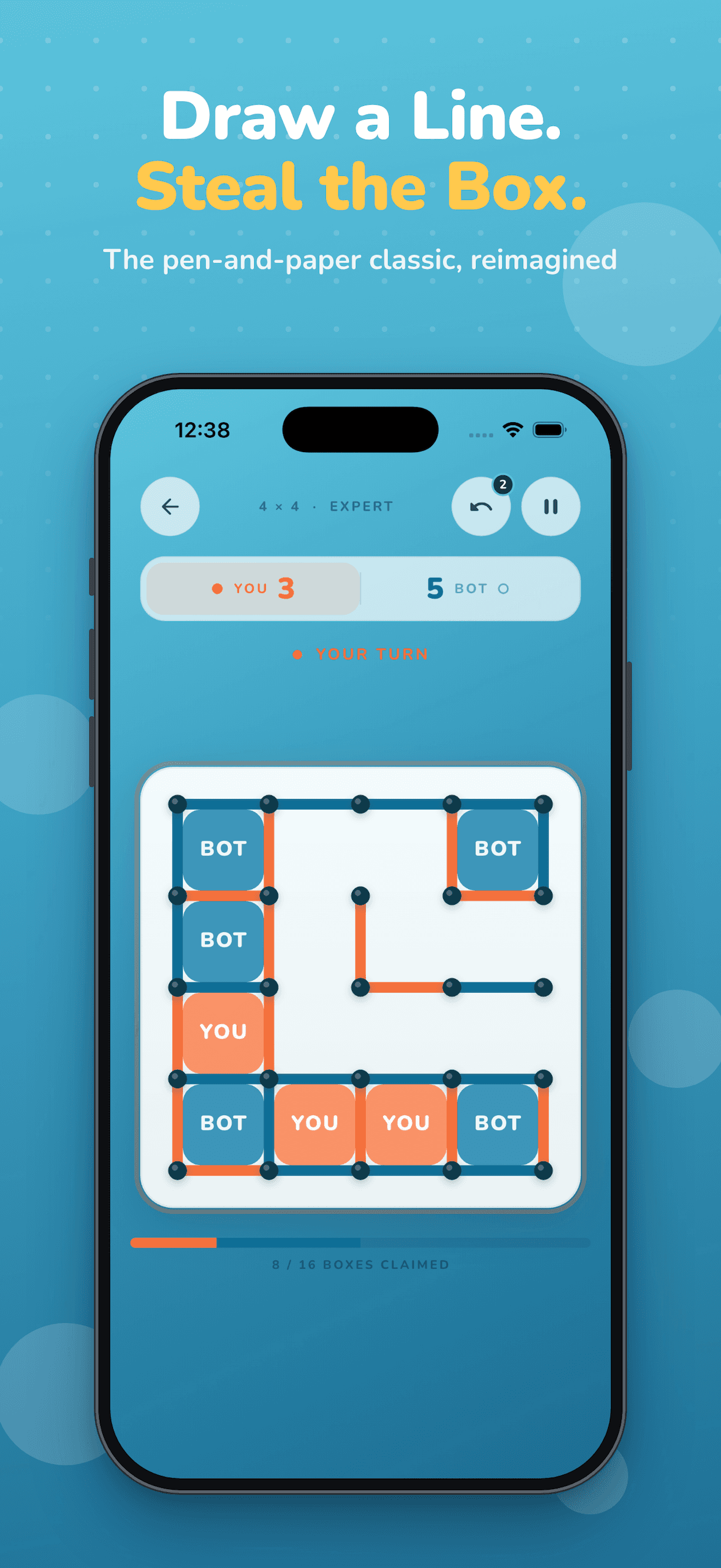 Dots & Boxes Paper Puzzle screenshot 1
