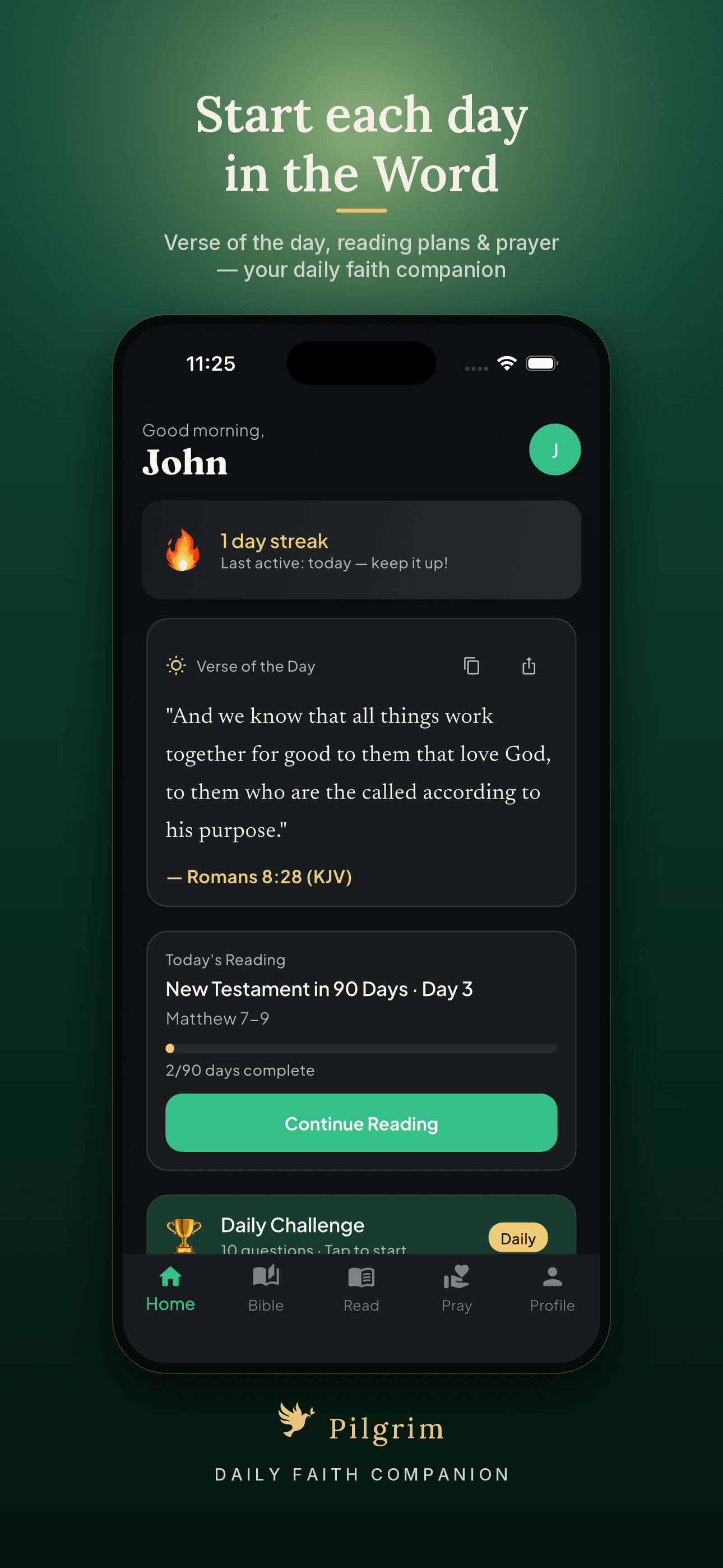 Pilgrim: Bible & Daily Prayer screenshot 1